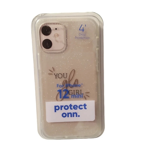 Onn. Iphone 12 Mini Glitter Phone Case 4' Drop Protection - Picture 1 of 4